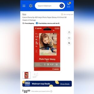 Canon 4x7 Glossy Photo Paper 350 Sheets